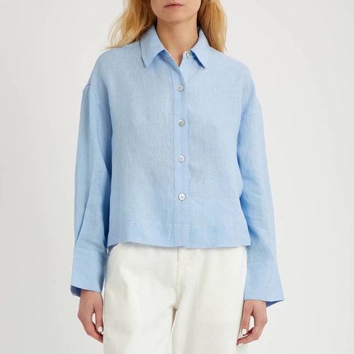 Ocean Blue Linen Crop Shirt - NÂ°Â· Eleven - Modalova