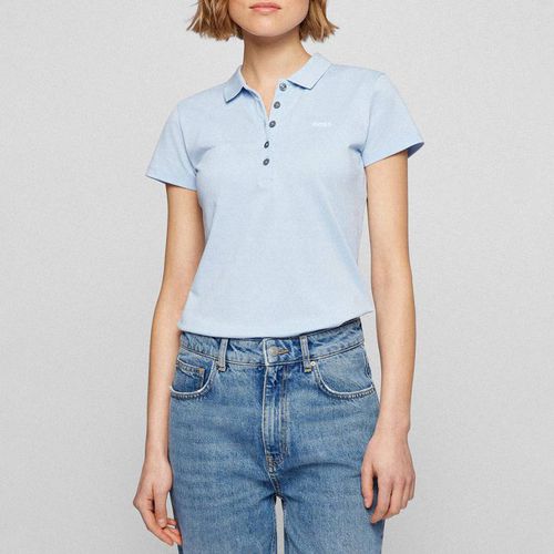 Light Blue Epola Cotton Polo Shirt - BOSS - Modalova