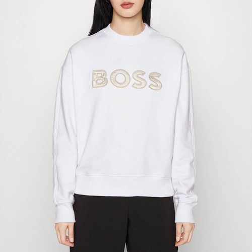 White Large Chest Logo Sweatshirt - BOSS - Modalova