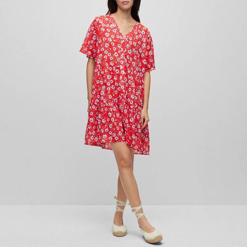 Red Dango Printed Cotton Mini Dress - BOSS - Modalova
