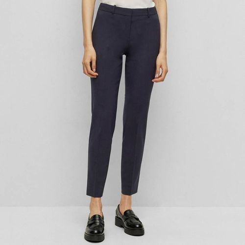 Navy Tiluna Stretch Trousers - BOSS - Modalova