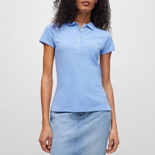 Open Blue Epola Cotton Polo Shirt - BOSS - Modalova