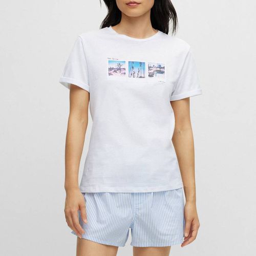 White Esummer Cotton T-Shirt - BOSS - Modalova