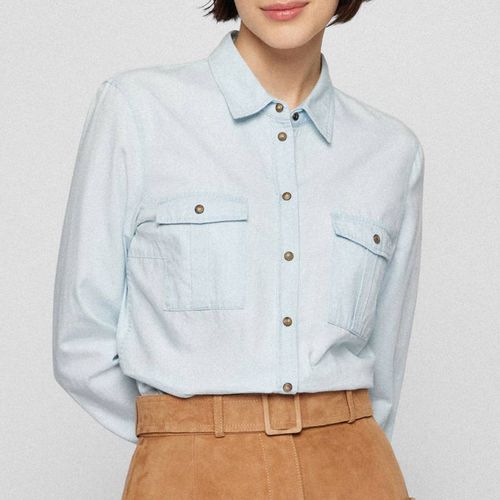 Blue Berts Button Cotton Shirt - BOSS - Modalova