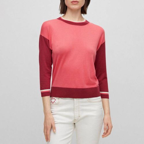 Pink/Red Faragona Wool Jumper - BOSS - Modalova