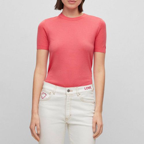 Pink Falyssiasi Wool T-Shirt - BOSS - Modalova