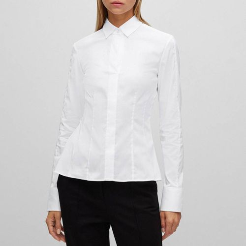 White Bashina Cotton Shirt - BOSS - Modalova