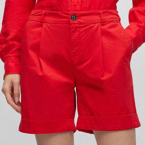 Red Taggie Cotton Blend Shorts - BOSS - Modalova