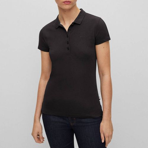 Black Epola Cotton Polo Shirt - BOSS - Modalova