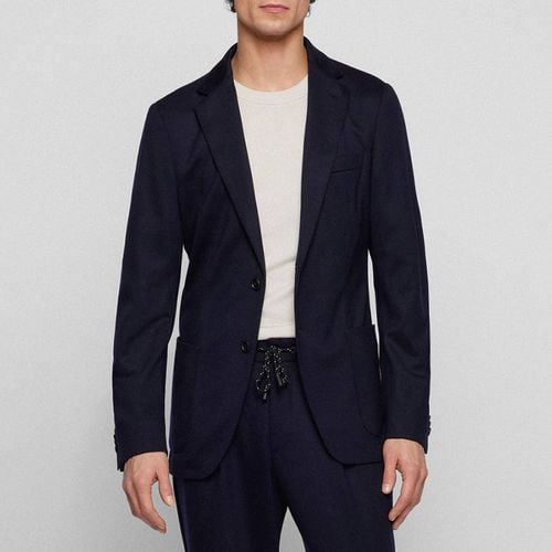 Dark Blue Hanry Wool Blend Jacket - BOSS - Modalova