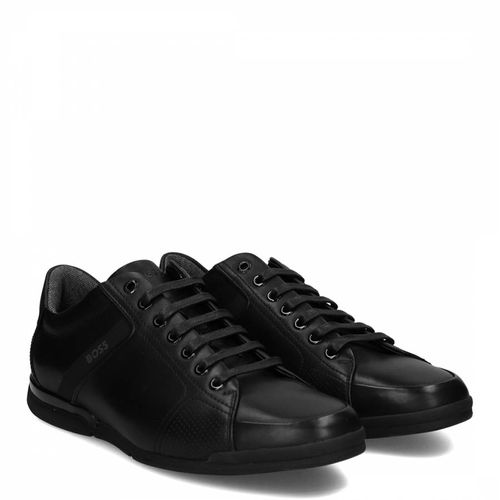 Black Saturn Leather Trainers - BOSS - Modalova