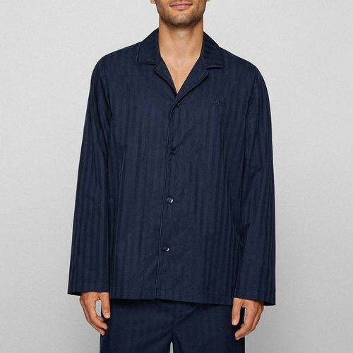 Dark Premium Cotton Pyjama Shirt - BOSS - Modalova