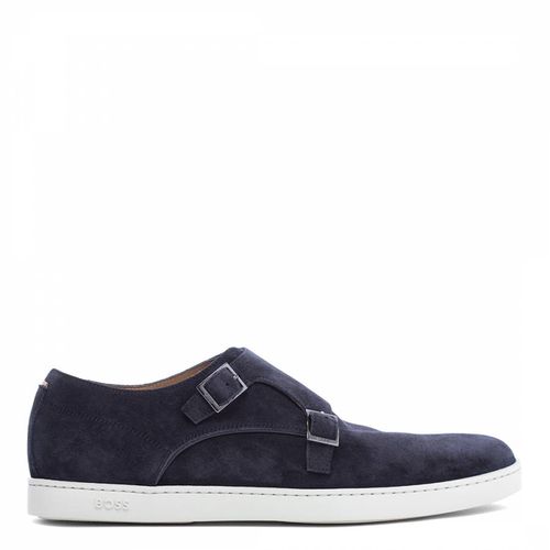 Dark Blue Devin Monk Leather Shoes - BOSS - Modalova