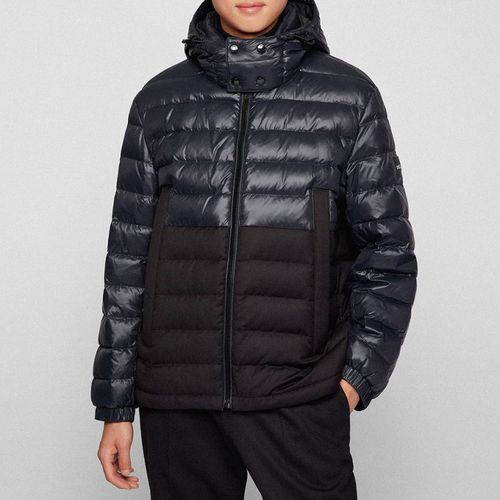 Black Darula 2 Tone Quilted Jacket - BOSS - Modalova