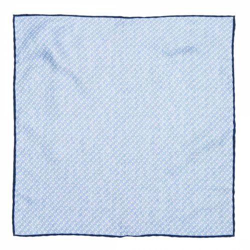 Blue Printed Silk Pocket Square - BOSS - Modalova