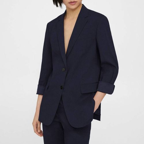 Navy Single Breasted Blazer - Theory - Modalova