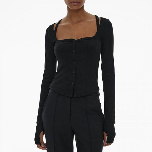 Black Square Neck Cardigan - HELMUT LANG - Modalova