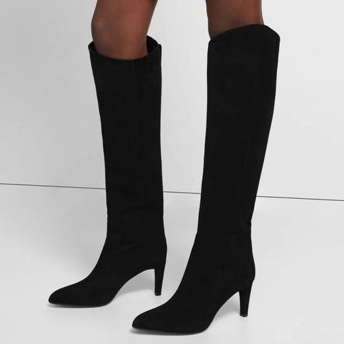 Black Tube Knee High Leather Boots - Theory - Modalova