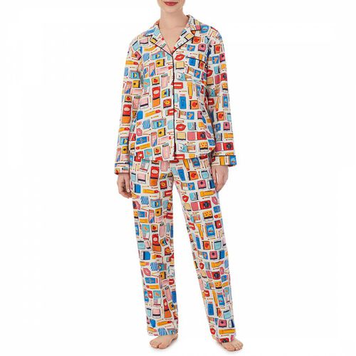 Multi Print Long Notch Pj Set - Kate Spade - Modalova