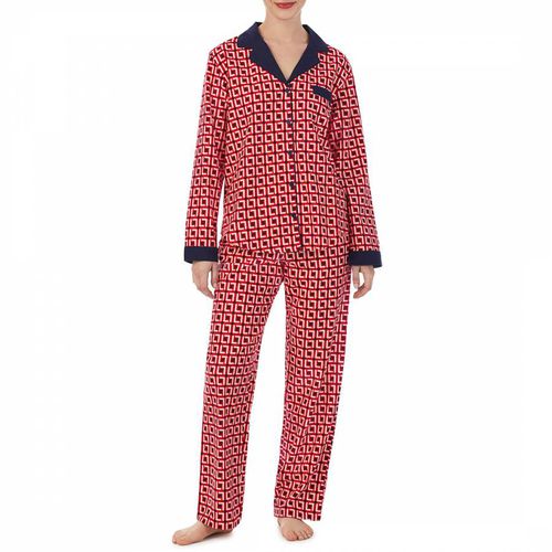 Red Print Long Notch Pj Set - Kate Spade - Modalova