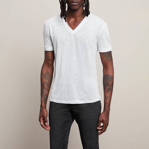 White V-Neck Cotton T-Shirt - John Varvatos - Modalova