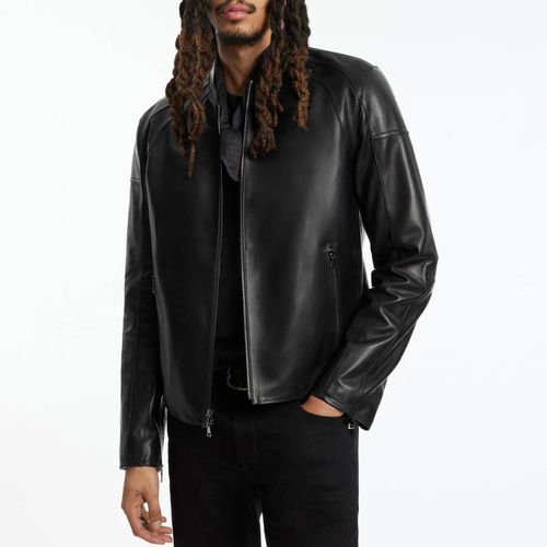 Black Zip Front Motor Cross Jacket - John Varvatos - Modalova