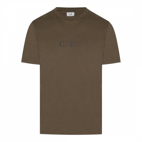 Khaki Chest Logo Cotton T-Shirt - C.P. Company - Modalova