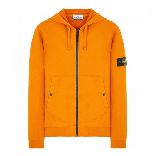 Orange Zip Cotton Hoodie - Stone Island - Modalova