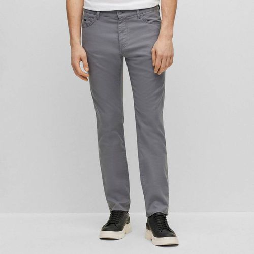 Grey Maine Cotton Blend Trousers - BOSS - Modalova