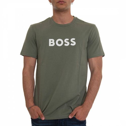 Khaki Branded T-Shirt - BOSS - Modalova