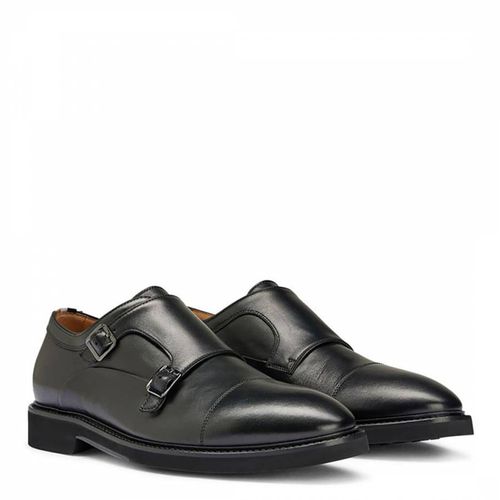 Black Jerrard Monk Leather Shoes - BOSS - Modalova