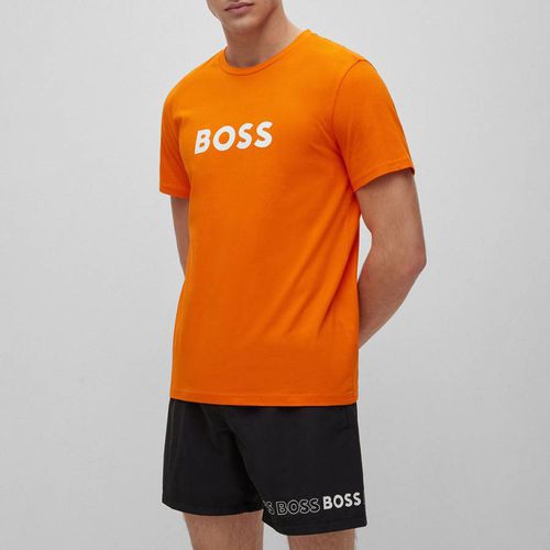 Orange Cotton T-Shirt - BOSS - Modalova