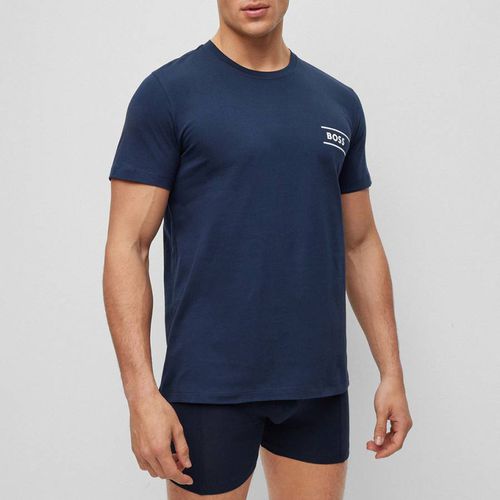 Navy Cotton T-Shirt - BOSS - Modalova