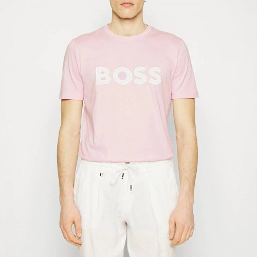 Pink Tiburt Large Logo T-Shirt - BOSS - Modalova