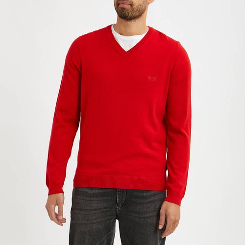 Red Batisse V-Neck Jumper - BOSS - Modalova