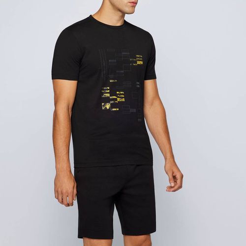 Black Graphic Cotton T-Shirt - BOSS - Modalova