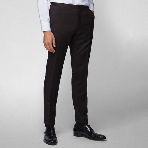 Black Wave Virgin Wool Trousers - BOSS - Modalova