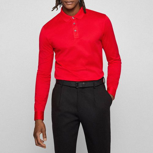 Red Pearl Cotton Polo Shirt - BOSS - Modalova