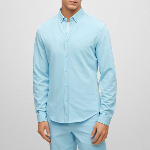 Light Blue Biado Cotton Blend Shirt - BOSS - Modalova