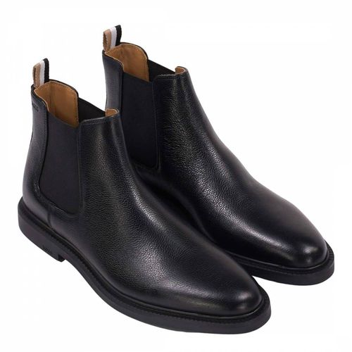 Black Larry Cheb Leather Boots - BOSS - Modalova