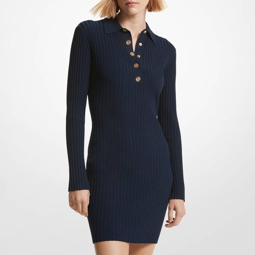 Navy Polo Neck Snap Dress - Michael Kors - Modalova