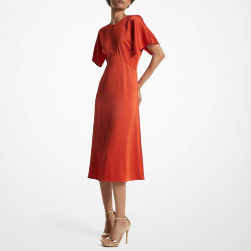 Orange Flutter Midi Dress - Michael Kors - Modalova