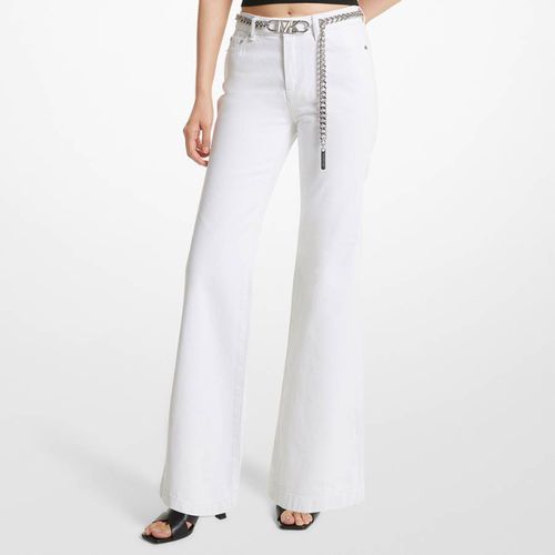 White Flare Chain Belt Denim Jeans - Michael Kors - Modalova