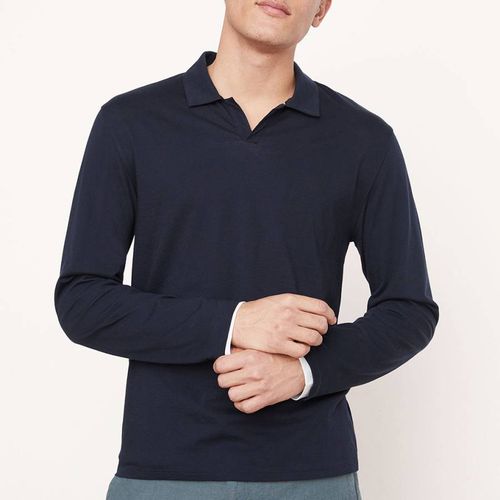 Navy Johnny Polo Top - Vince - Modalova