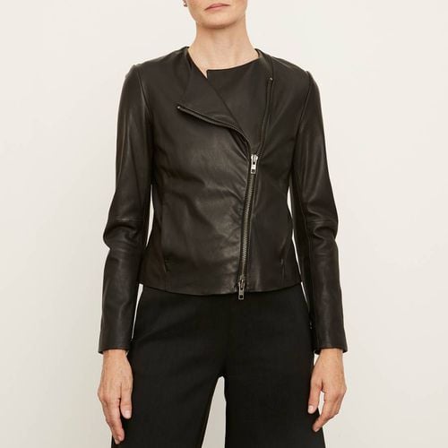 Black Leather Cross Front Jacket - Vince - Modalova