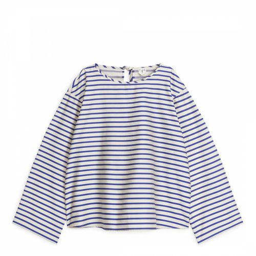 Blue/White Tie Stripe Cotton Top - ARKET - Modalova
