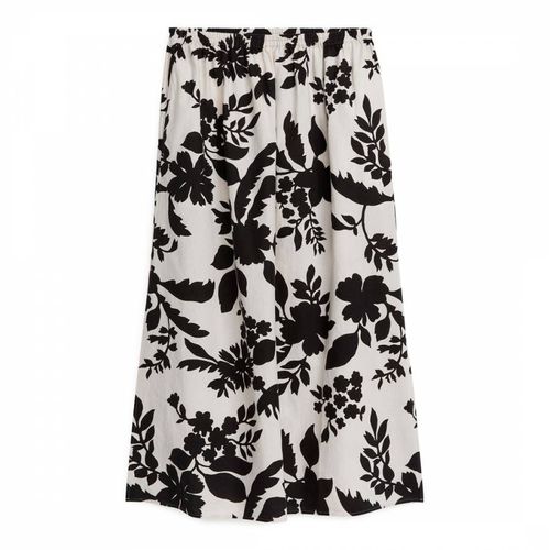 White/Black Printed Cotton Maxi Skirt - ARKET - Modalova