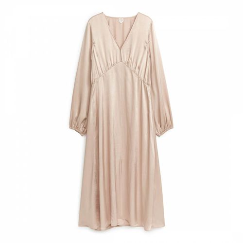 Nude V-Neck Midi Dress - ARKET - Modalova