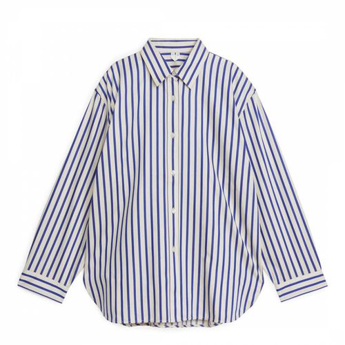 Blue Striped Poplin Shirt - ARKET - Modalova