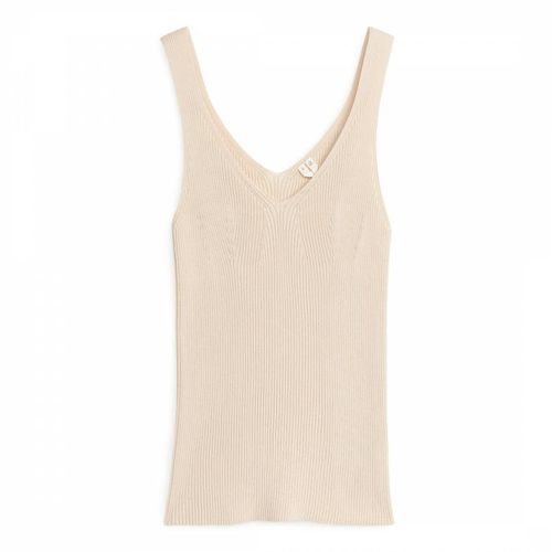 Beige Ribbed Tank top - ARKET - Modalova